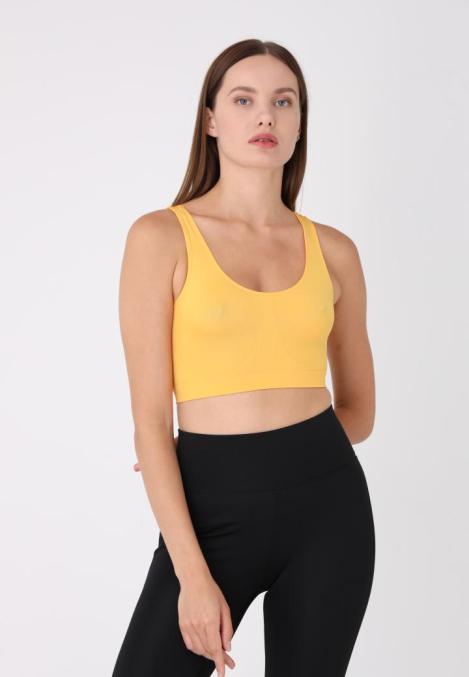 Bustieră Lejeră cu Bretele Late – Fără Push-up,Culoare Galben,Engros